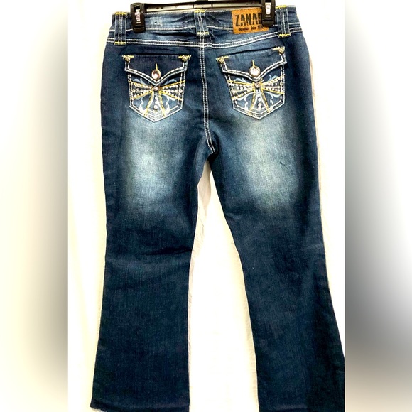 ZANADI women’s embellished boot cut jeans dark wash size 10 NWT - Picture 4 of 15